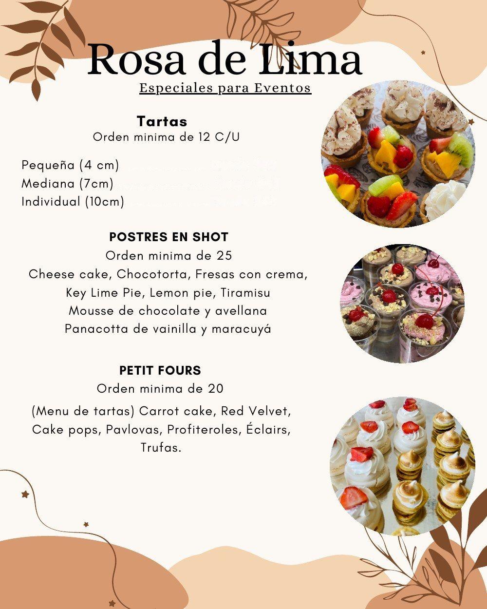 Especiales para eventos: tartitas, postres en shot y petit fours