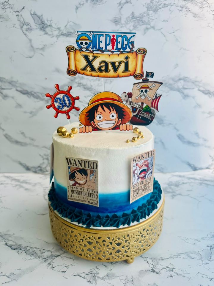 Pastel temático de One Piece en Playa del Carmen